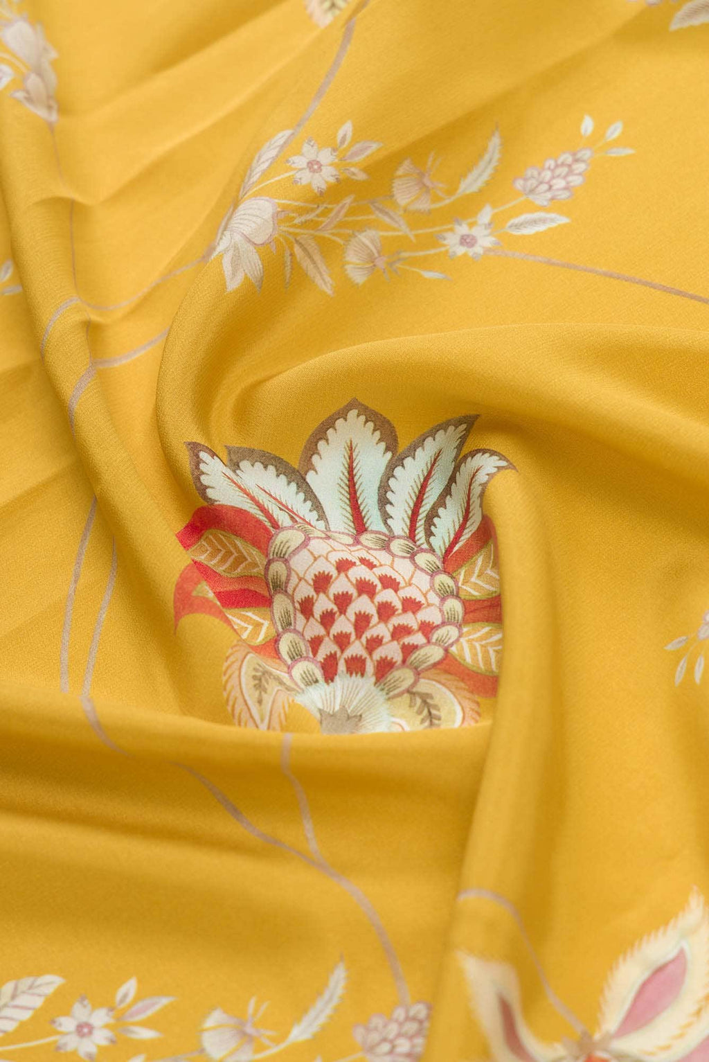 Lata Yellow floral design saree from Chintz Collection, Designed by Nalli