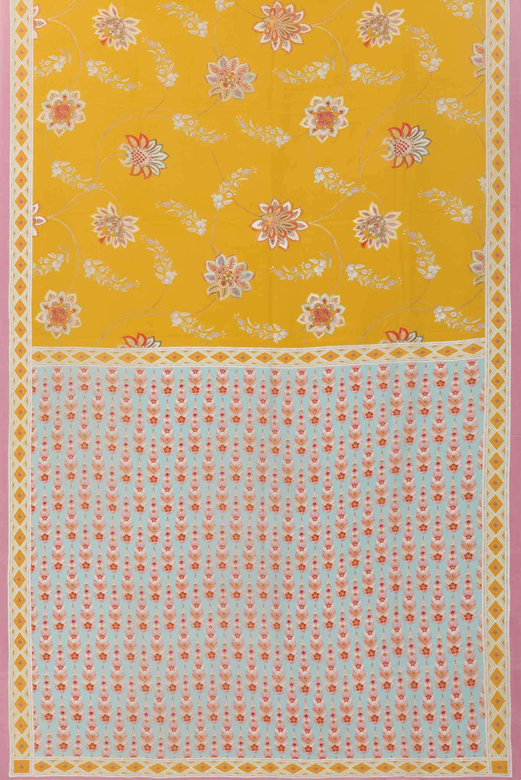 Lata Yellow floral design saree from Chintz Collection, Designed by Nalli