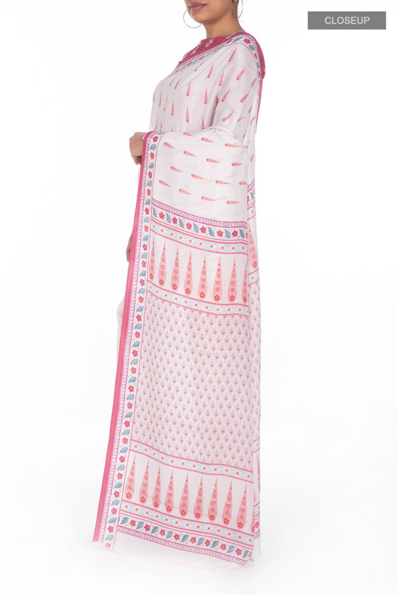 Rimjhim White floral design saree from Chintz Collection, Designed by Nalli