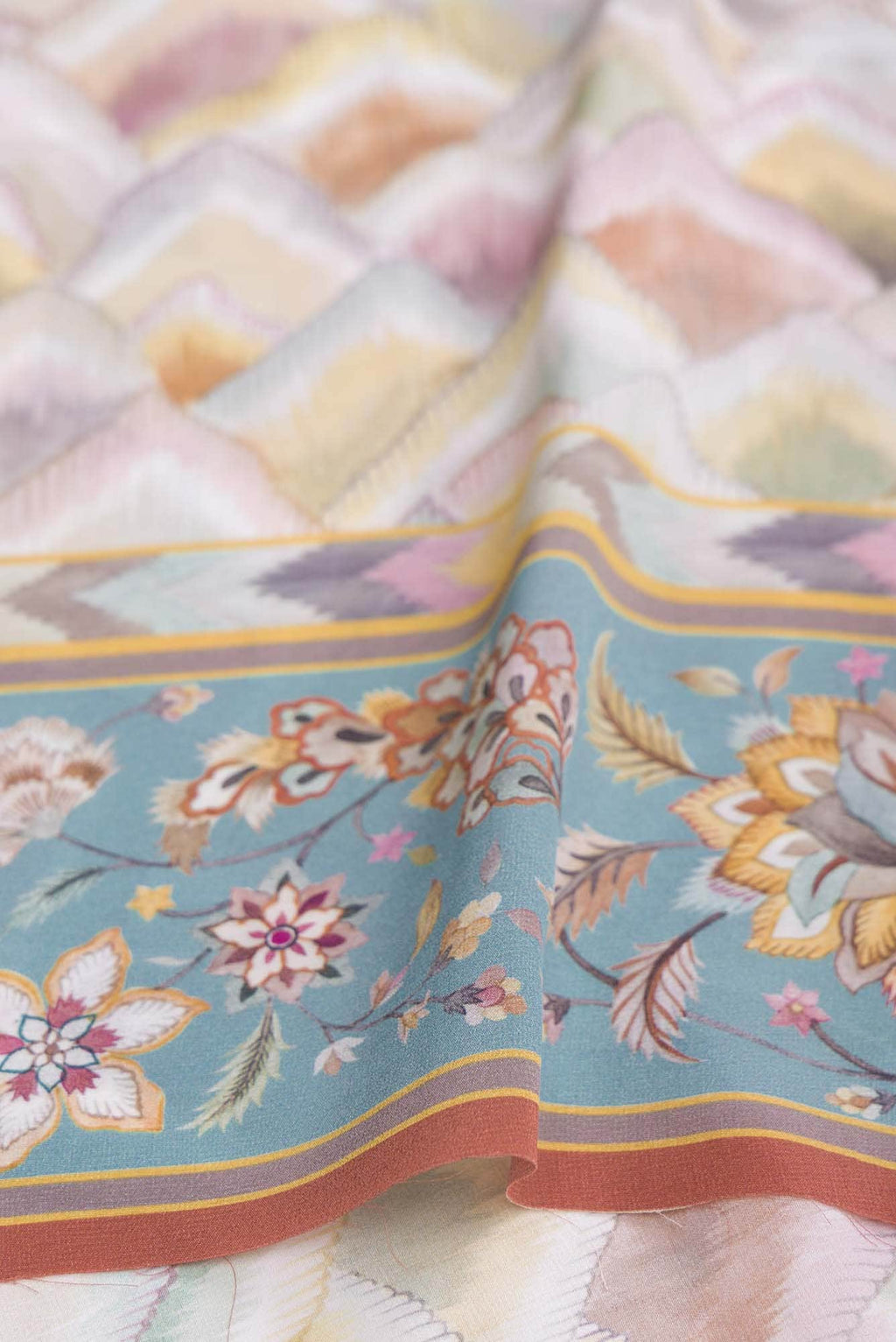 Bagicha Cream floral design saree from Chintz Collection, Designed by Nalli