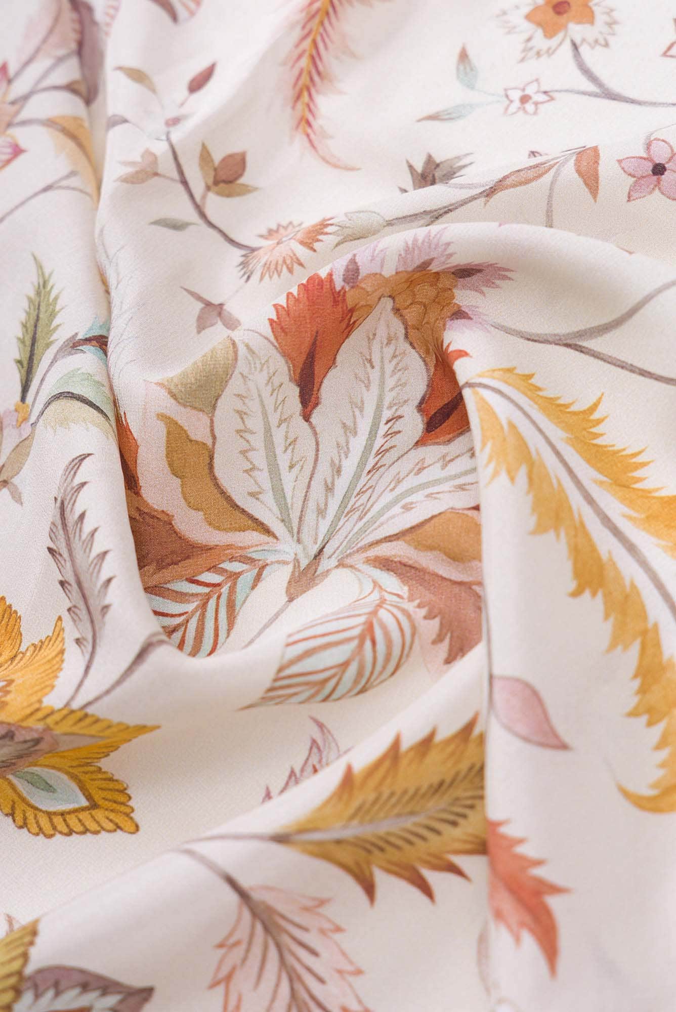 Bagicha Cream floral design saree from Chintz Collection, Designed by Nalli