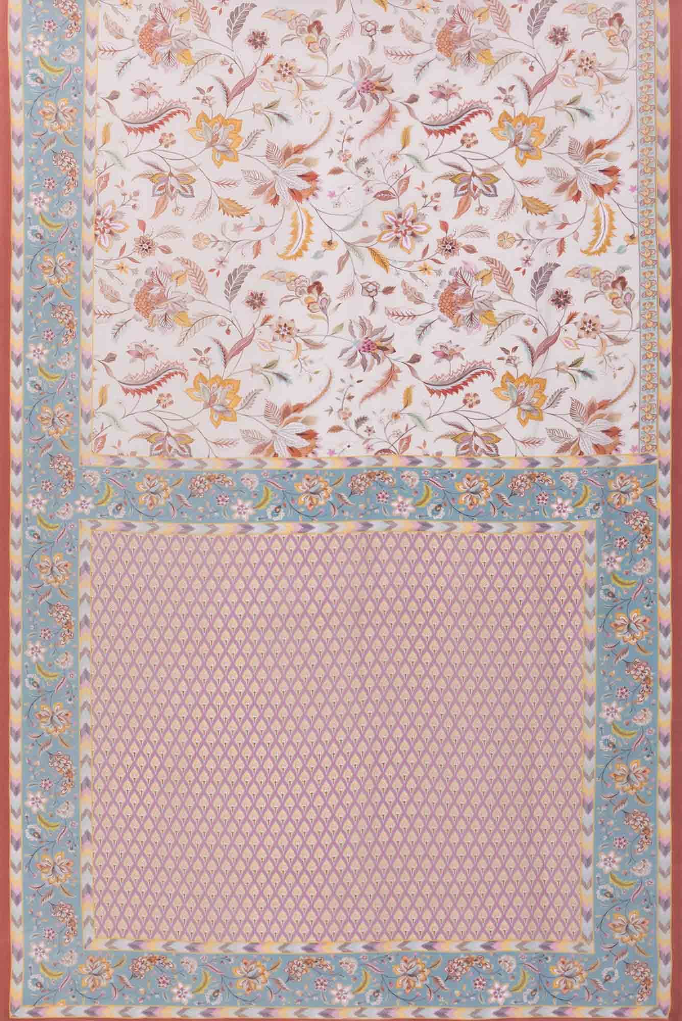 Bagicha Cream floral design saree from Chintz Collection, Designed by Nalli