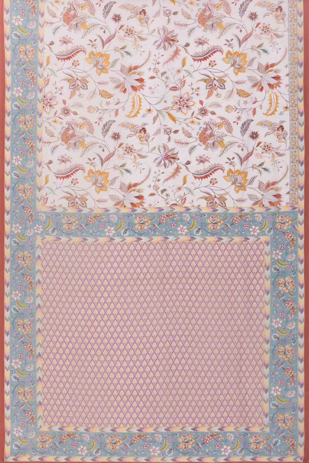 Bagicha Cream floral design saree from Chintz Collection, Designed by Nalli