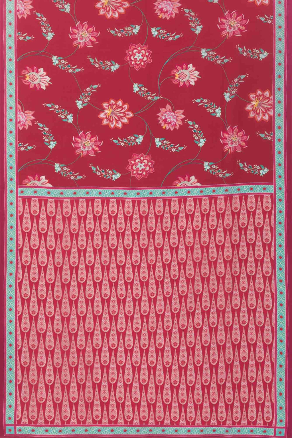 Lata Red floral design saree from Chintz Collection, Designed by Nalli