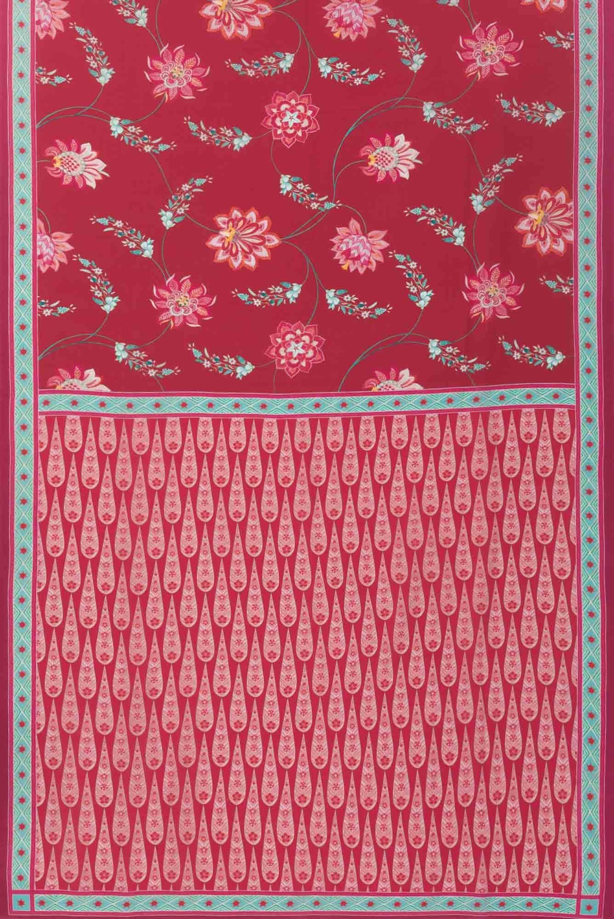 Lata Red floral design saree from Chintz Collection, Designed by Nalli