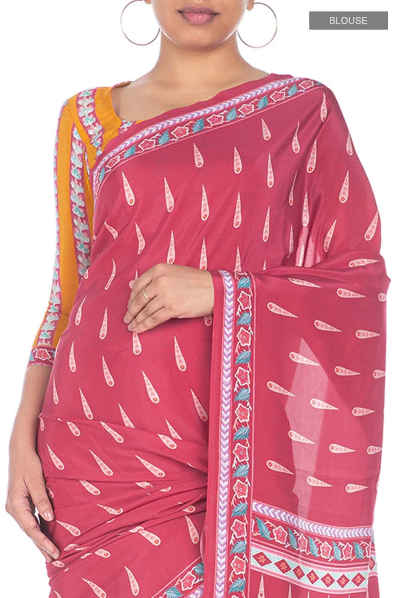 Rimjhim Dark pink floral design saree from Chintz Collection, Designed by Nalli