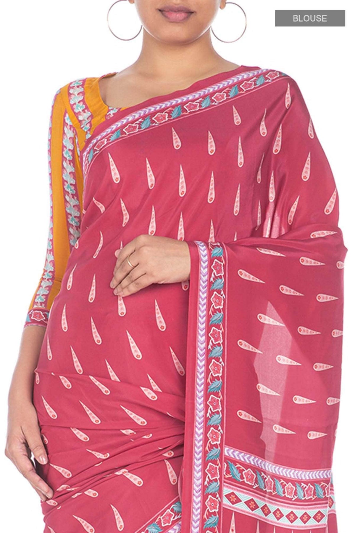 Rimjhim Dark pink floral design saree from Chintz Collection, Designed by Nalli