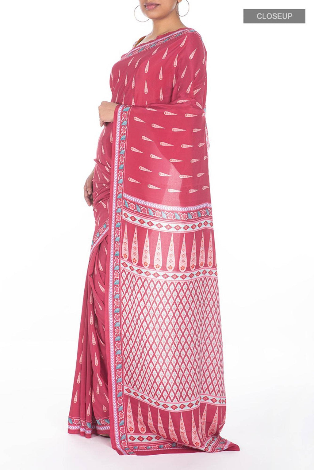 Rimjhim Dark pink floral design saree from Chintz Collection, Designed by Nalli