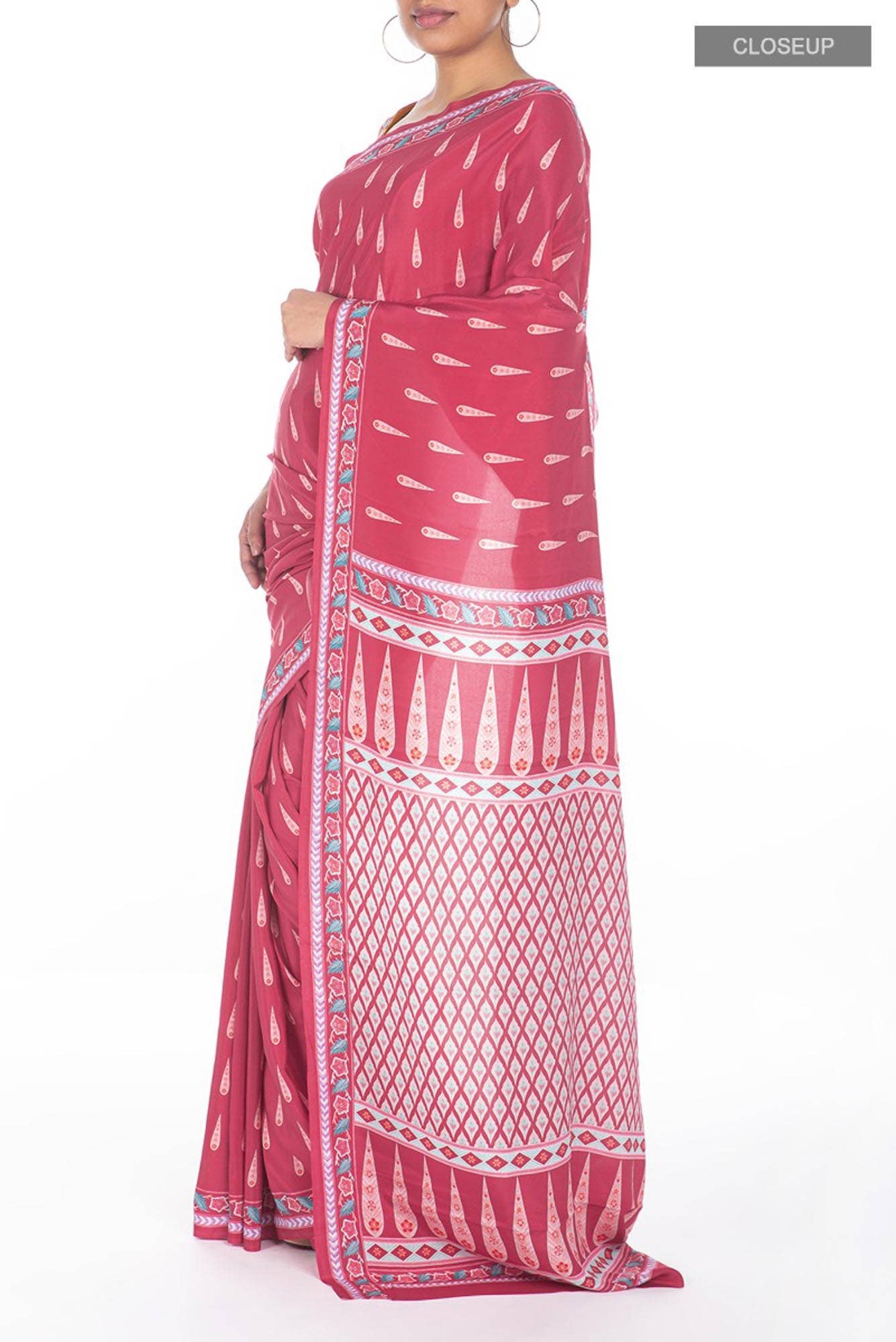 Rimjhim Dark pink floral design saree from Chintz Collection, Designed by Nalli