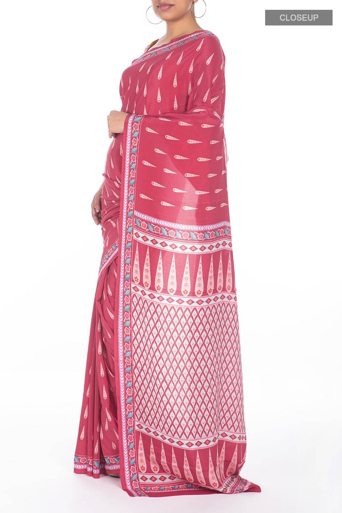 Rimjhim Dark pink floral design saree from Chintz Collection, Designed by Nalli
