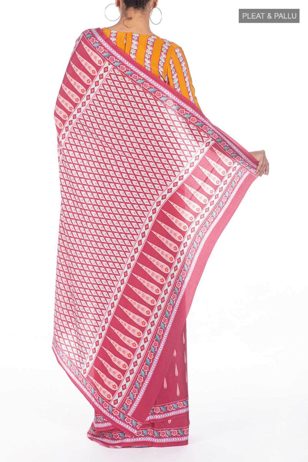 Rimjhim Dark pink floral design saree from Chintz Collection, Designed by Nalli