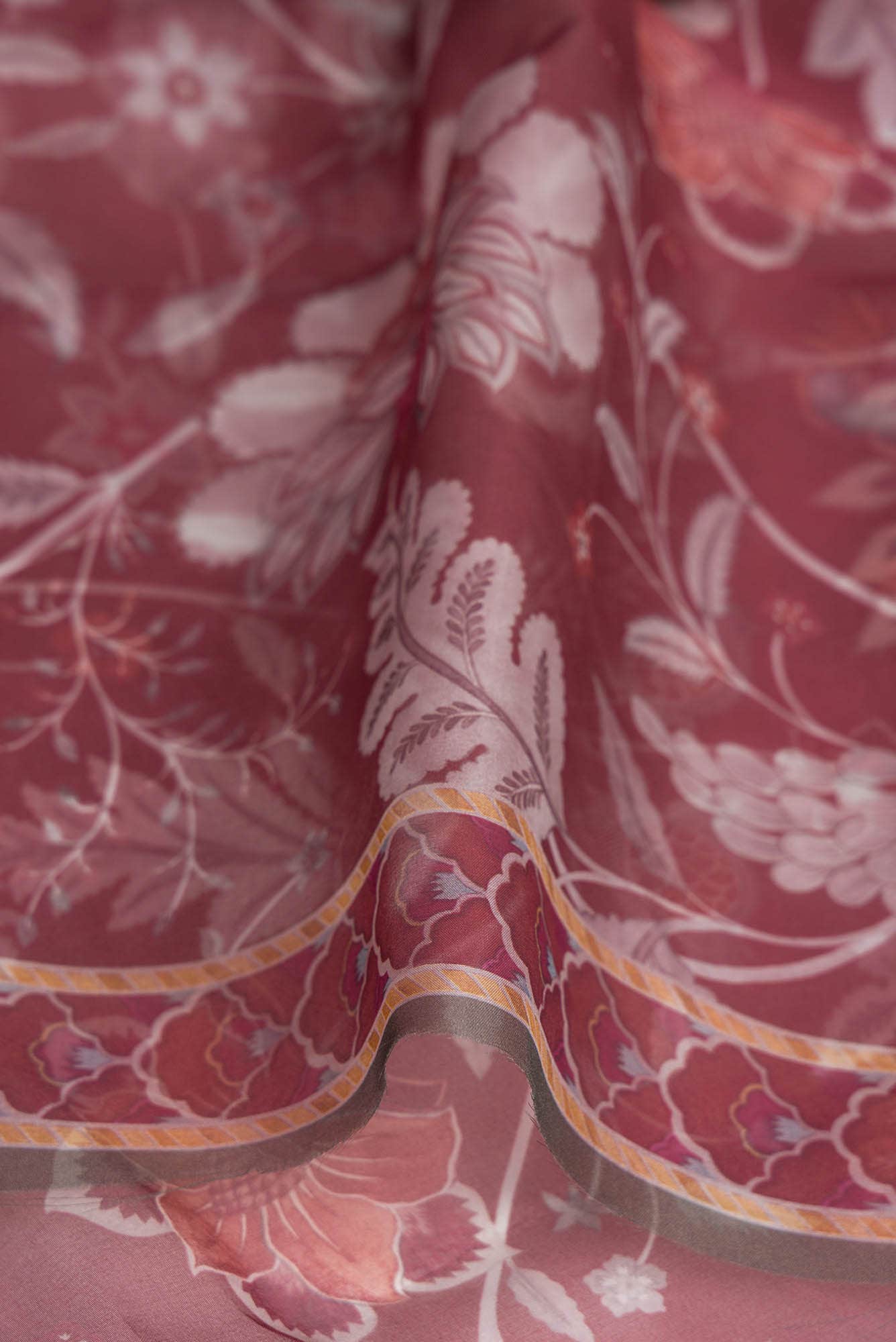 Pushpavalli Grey floral design saree from Chintz Collection, Designed by Nalli