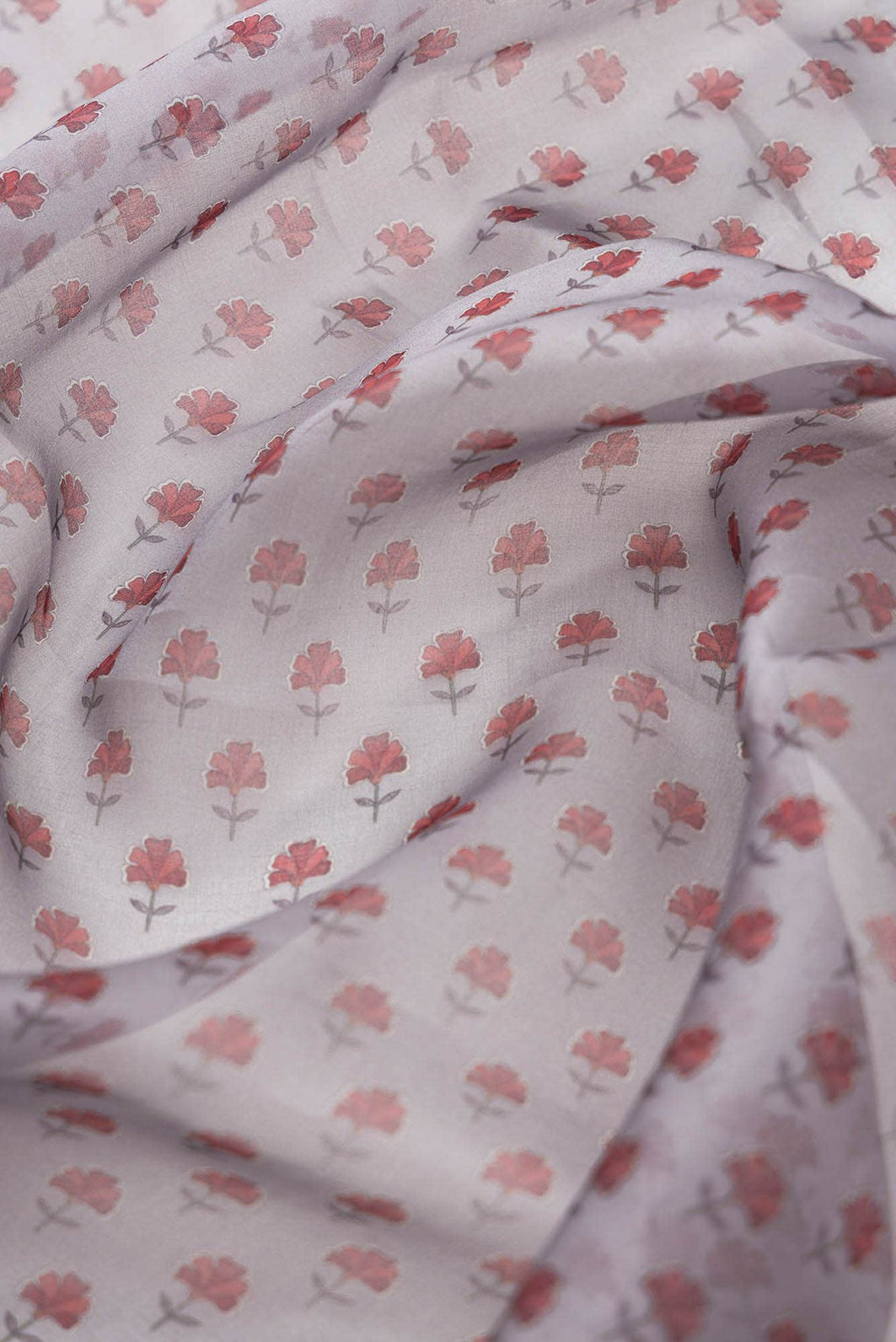Pushpavalli Grey floral design saree from Chintz Collection, Designed by Nalli