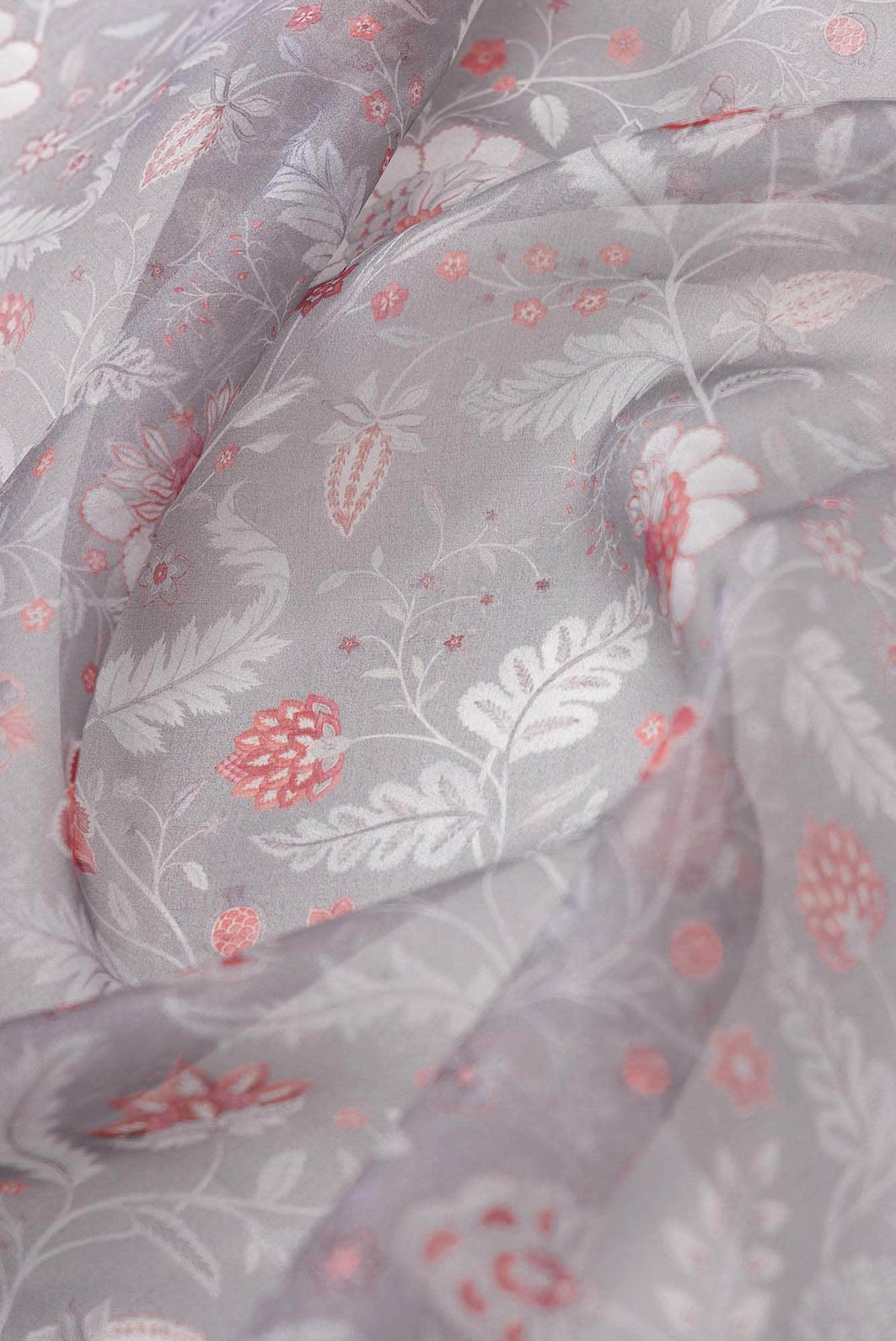 Guldasta Grey floral design saree from Chintz Collection, Designed by Nalli