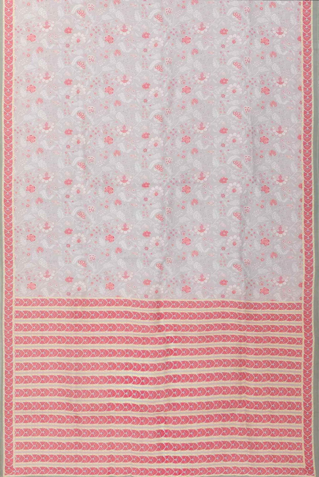 Guldasta Grey floral design saree from Chintz Collection, Designed by Nalli