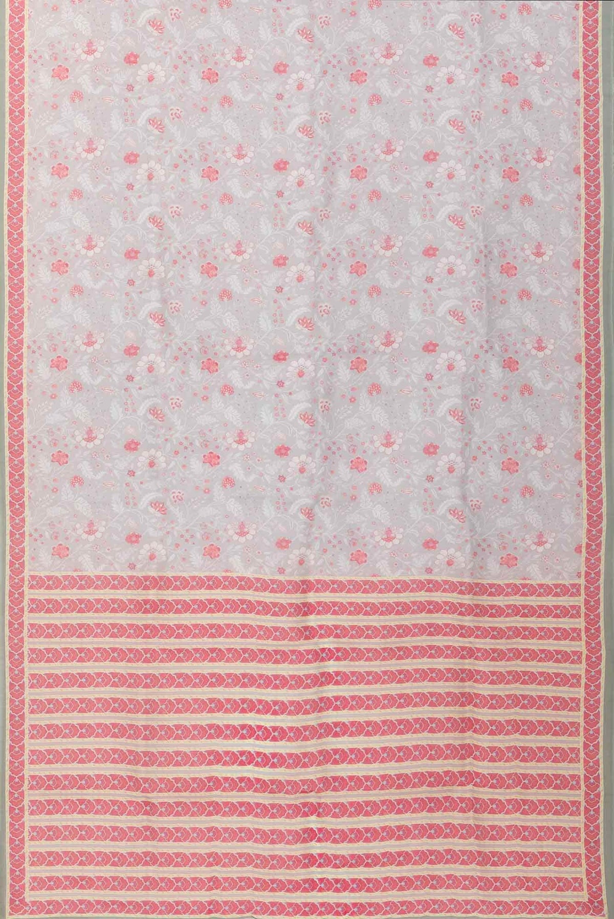 Guldasta Grey floral design saree from Chintz Collection, Designed by Nalli