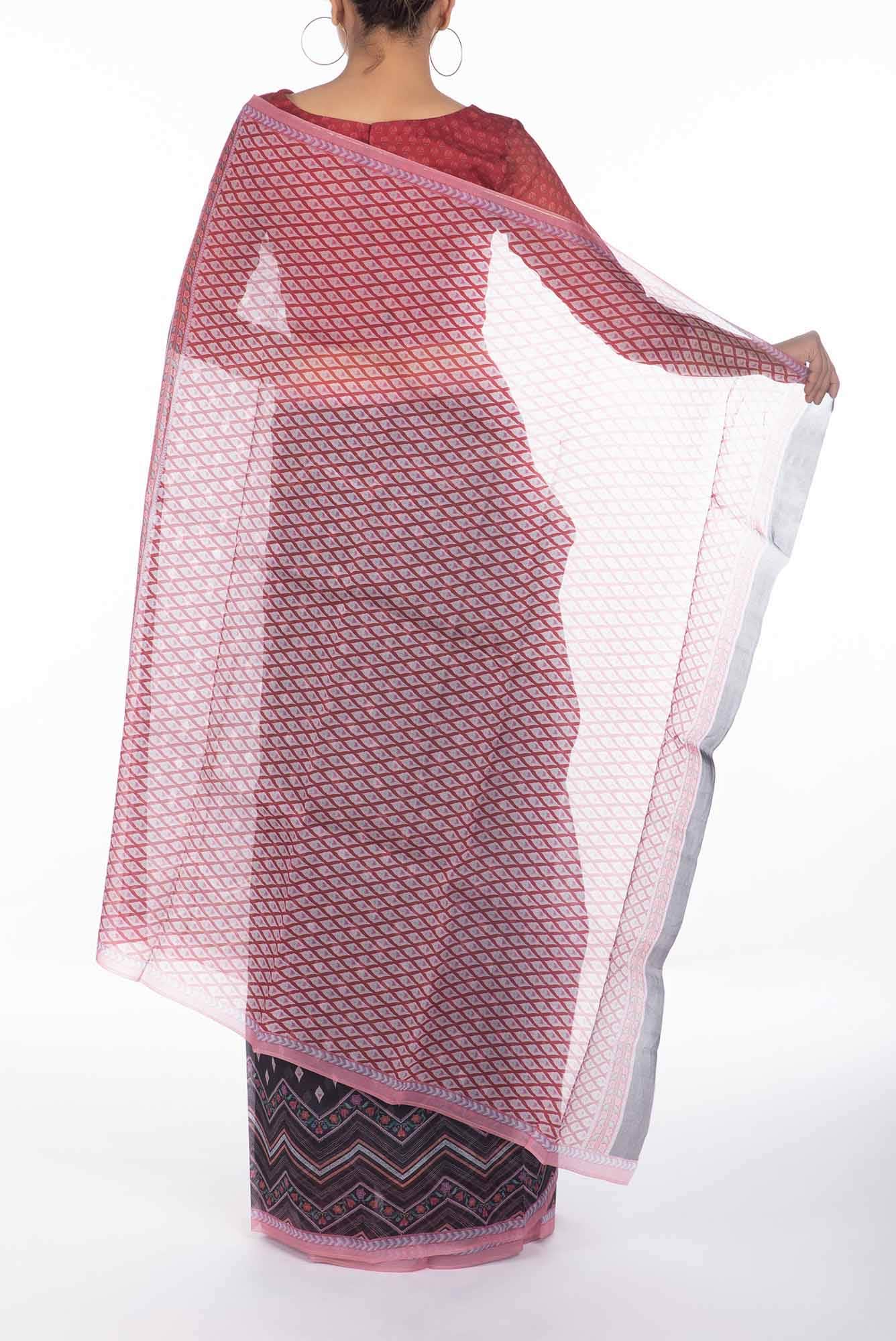 Butidar Black floral design saree from Chintz Collection, Designed by Nalli