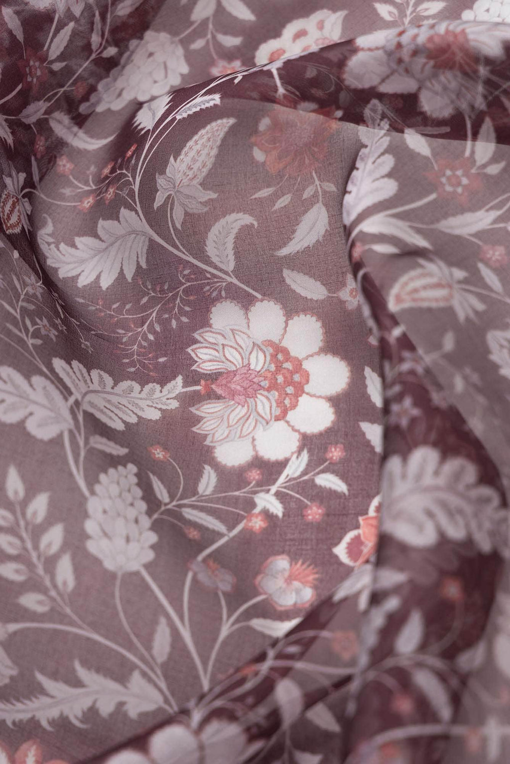 Guldasta Brown floral design saree from Chintz Collection, Designed by Nalli