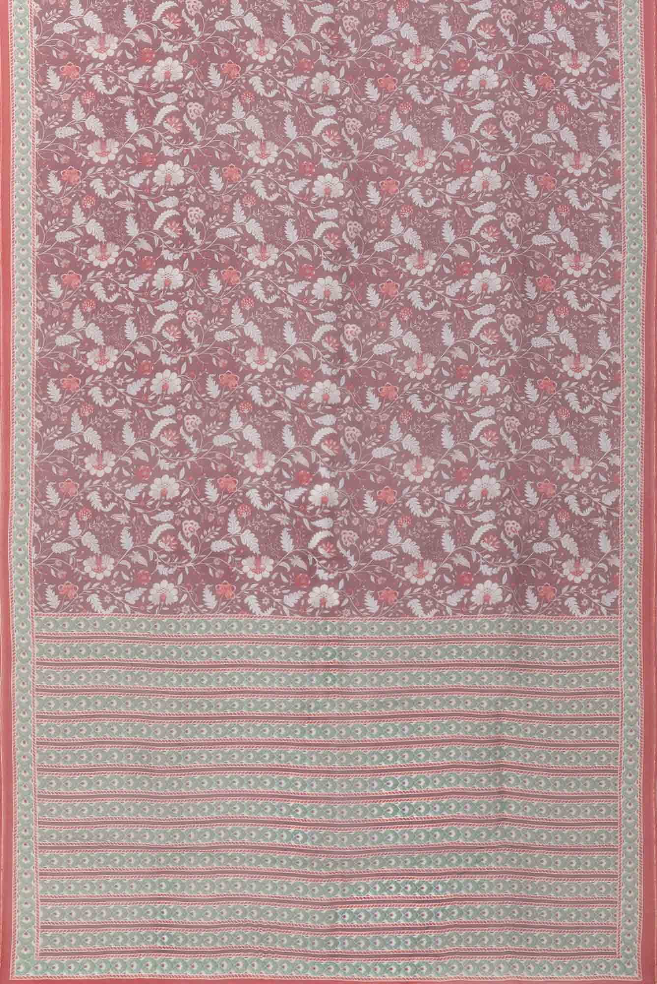 Guldasta Brown floral design saree from Chintz Collection, Designed by Nalli