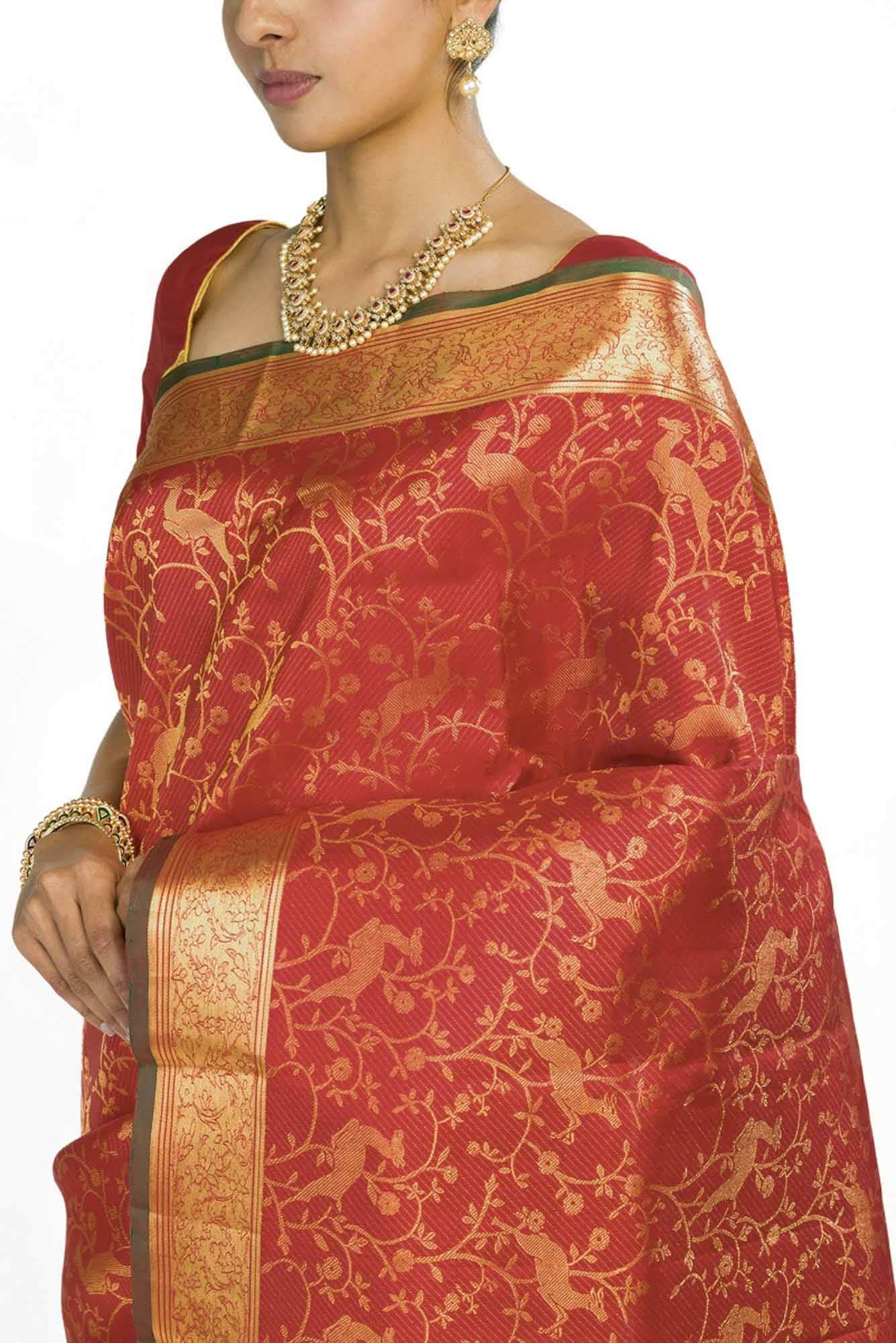 Aaditi-Red Kanchipuram Silk Saree