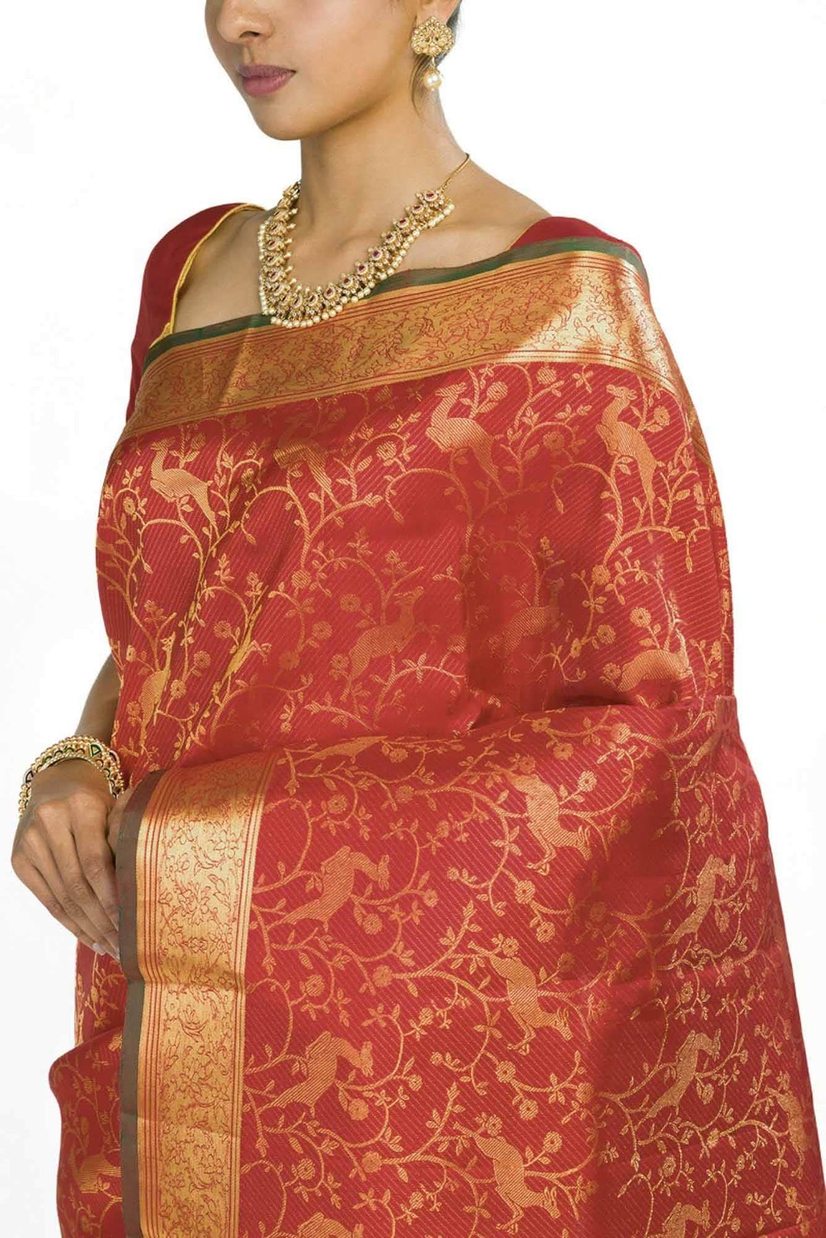 Aaditi-Red Kanchipuram Silk Saree