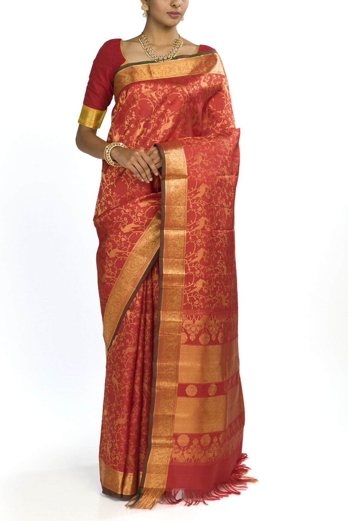 Aaditi-Red Kanchipuram Silk Saree