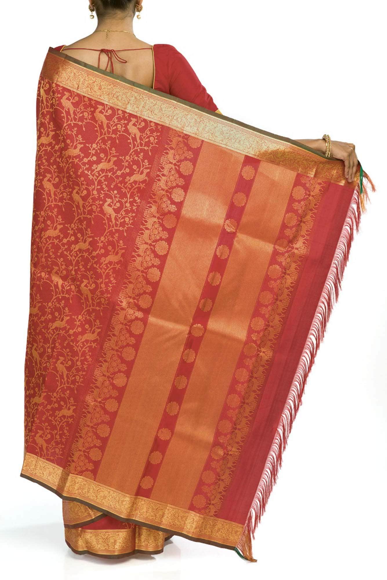 Aaditi-Red Kanchipuram Silk Saree
