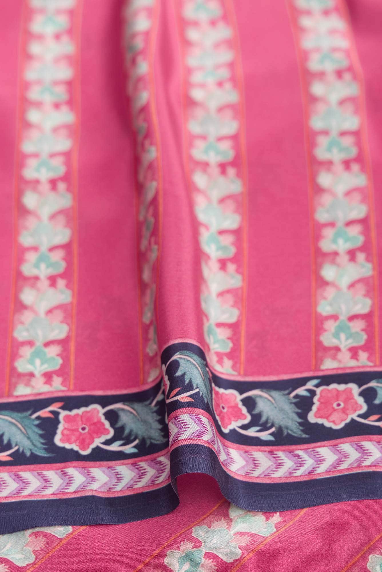 Rimjhim Navy Blue floral design saree from Chintz Collection, Designed by Nalli