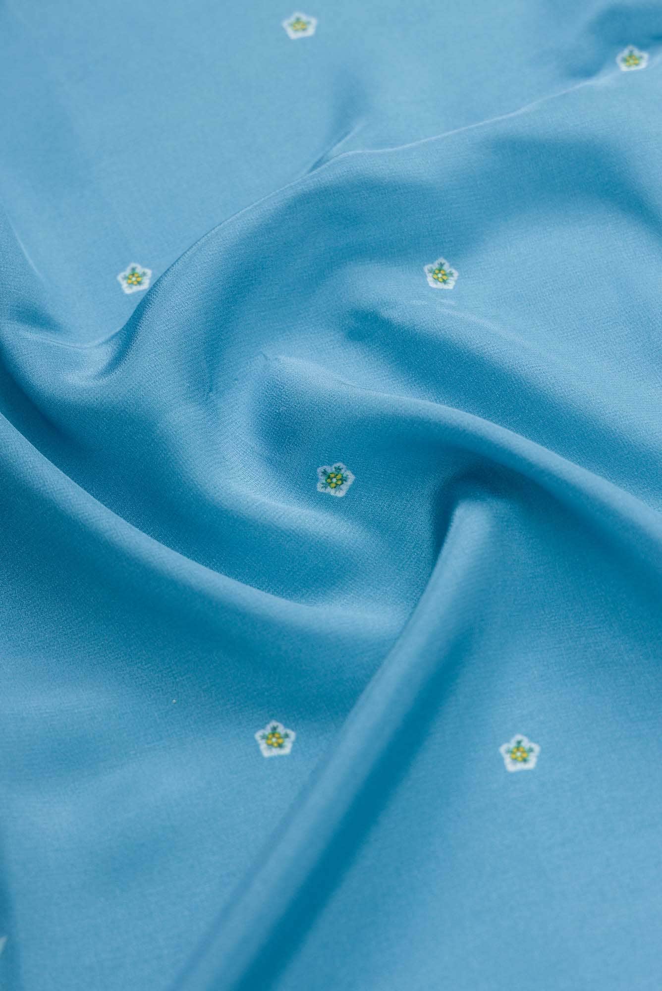 Chandni Blue floral design saree from Chintz Collection, Designed by Nalli