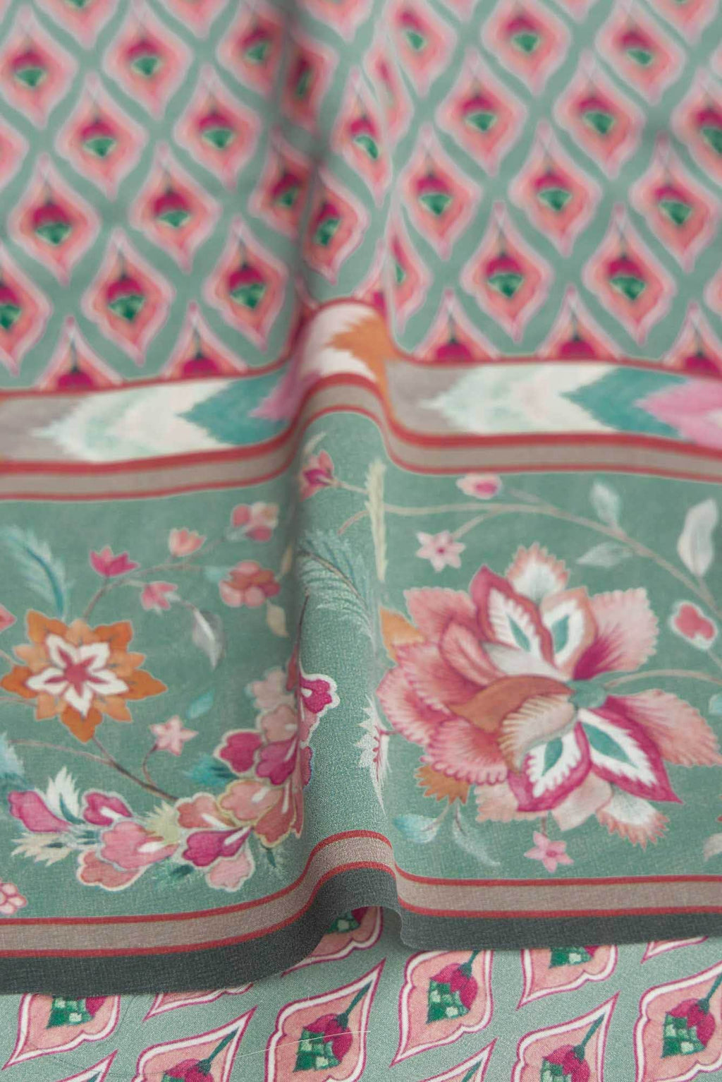 BagichaPeach floral design saree from Chintz Collection, Designed by Nalli