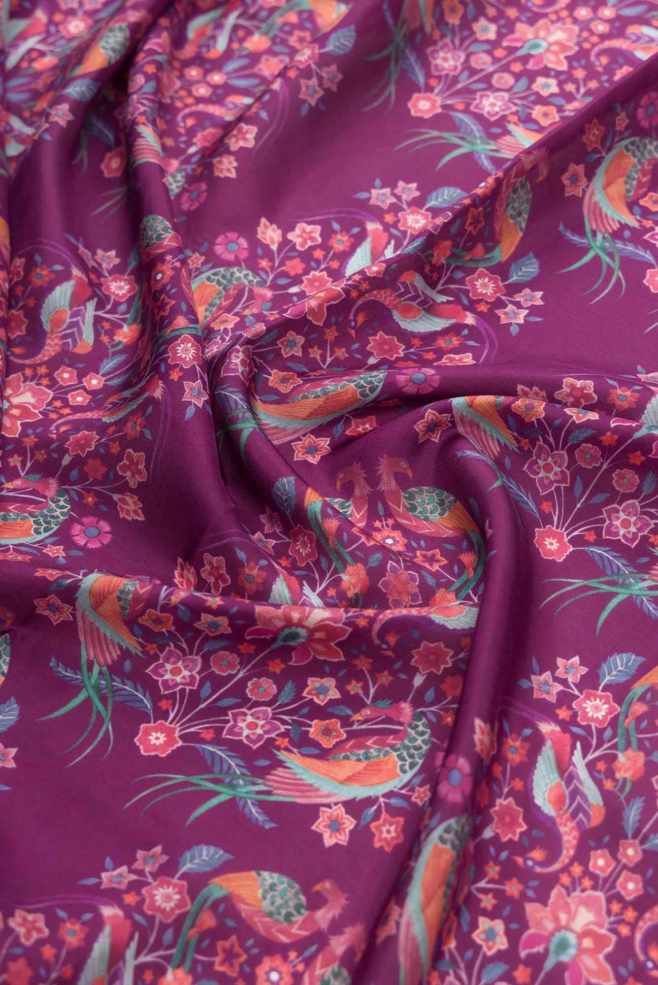 Premika Purple floral design saree from Chintz Collection, Designed by Nalli