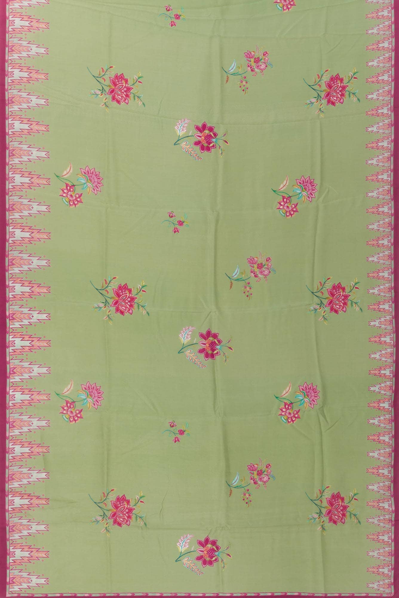 Sadhna Green floral design saree from Chintz Collection, Designed by Nalli