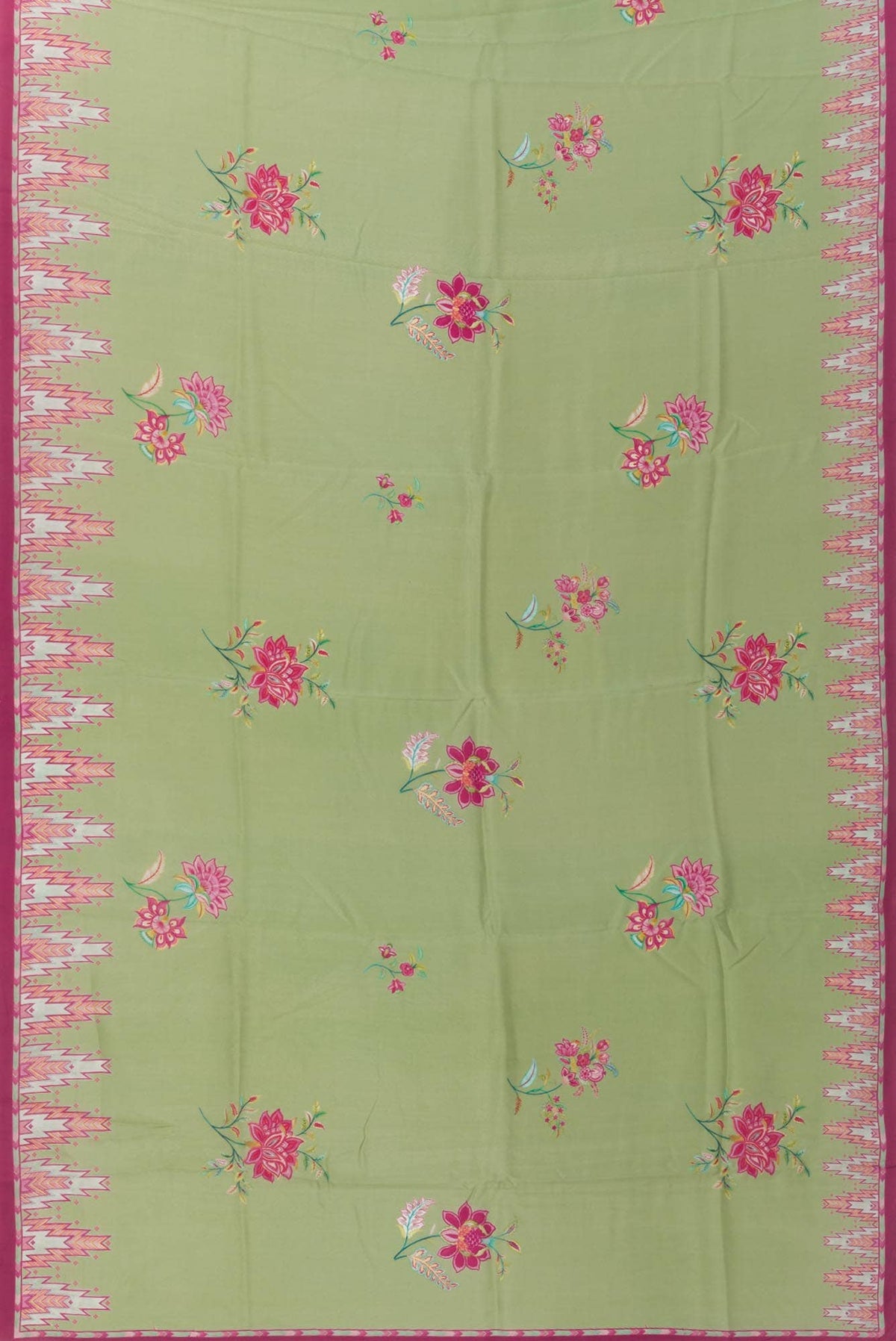 Sadhna Green floral design saree from Chintz Collection, Designed by Nalli