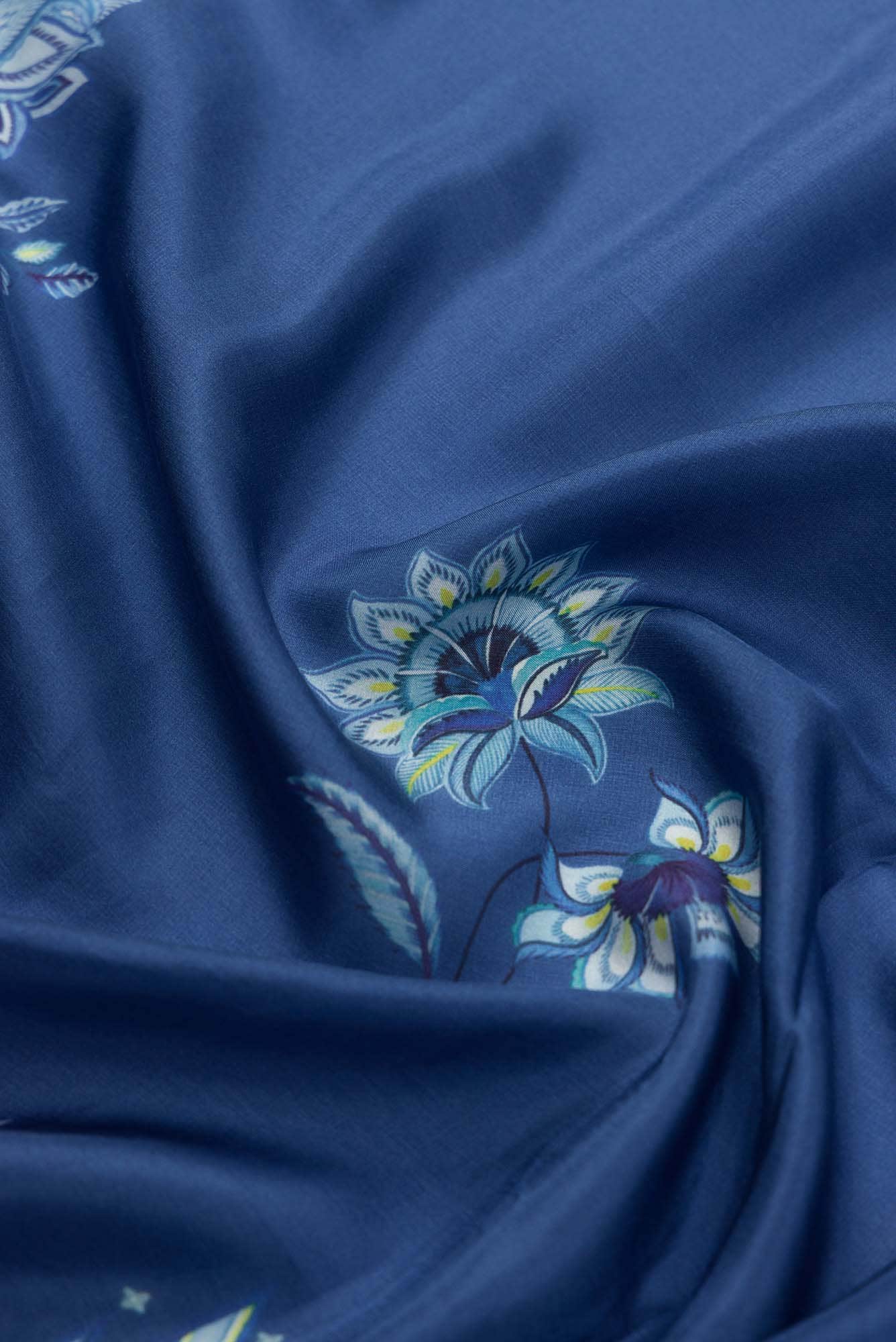 Sadhna Blue floral design saree from Chintz Collection, Designed by Nalli