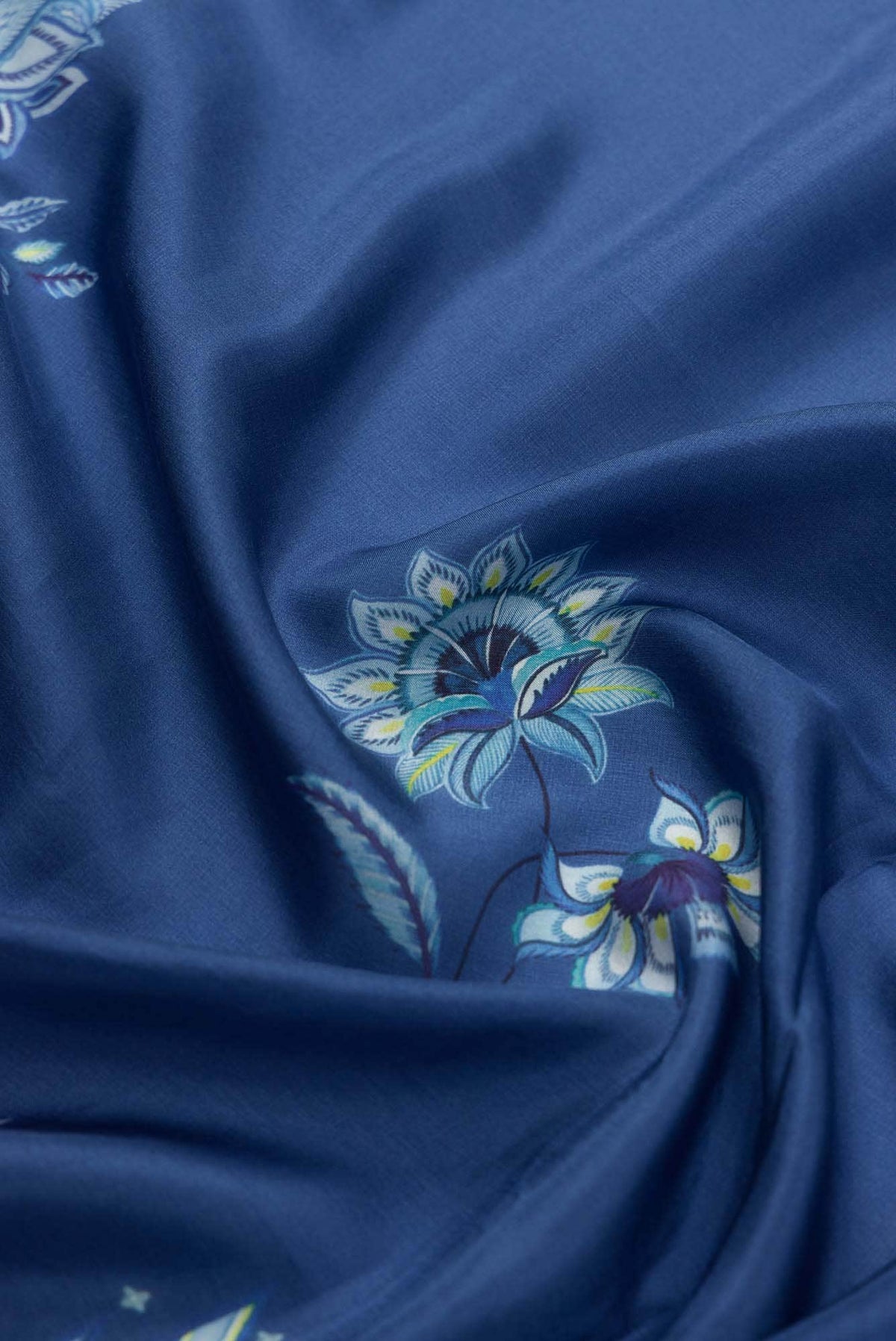 Sadhna Blue floral design saree from Chintz Collection, Designed by Nalli