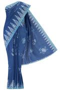 Sadhna Blue floral design saree from Chintz Collection, Designed by Nalli
