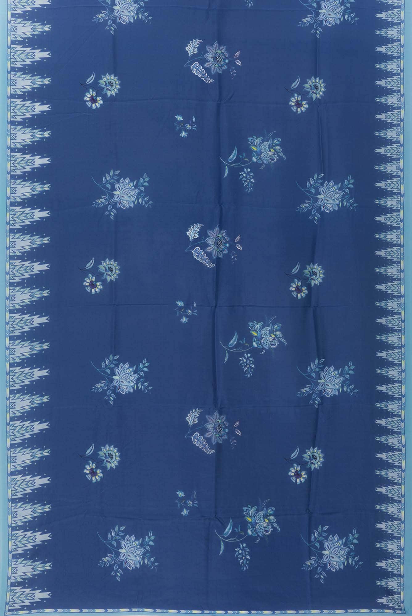 Sadhna Blue floral design saree from Chintz Collection, Designed by Nalli