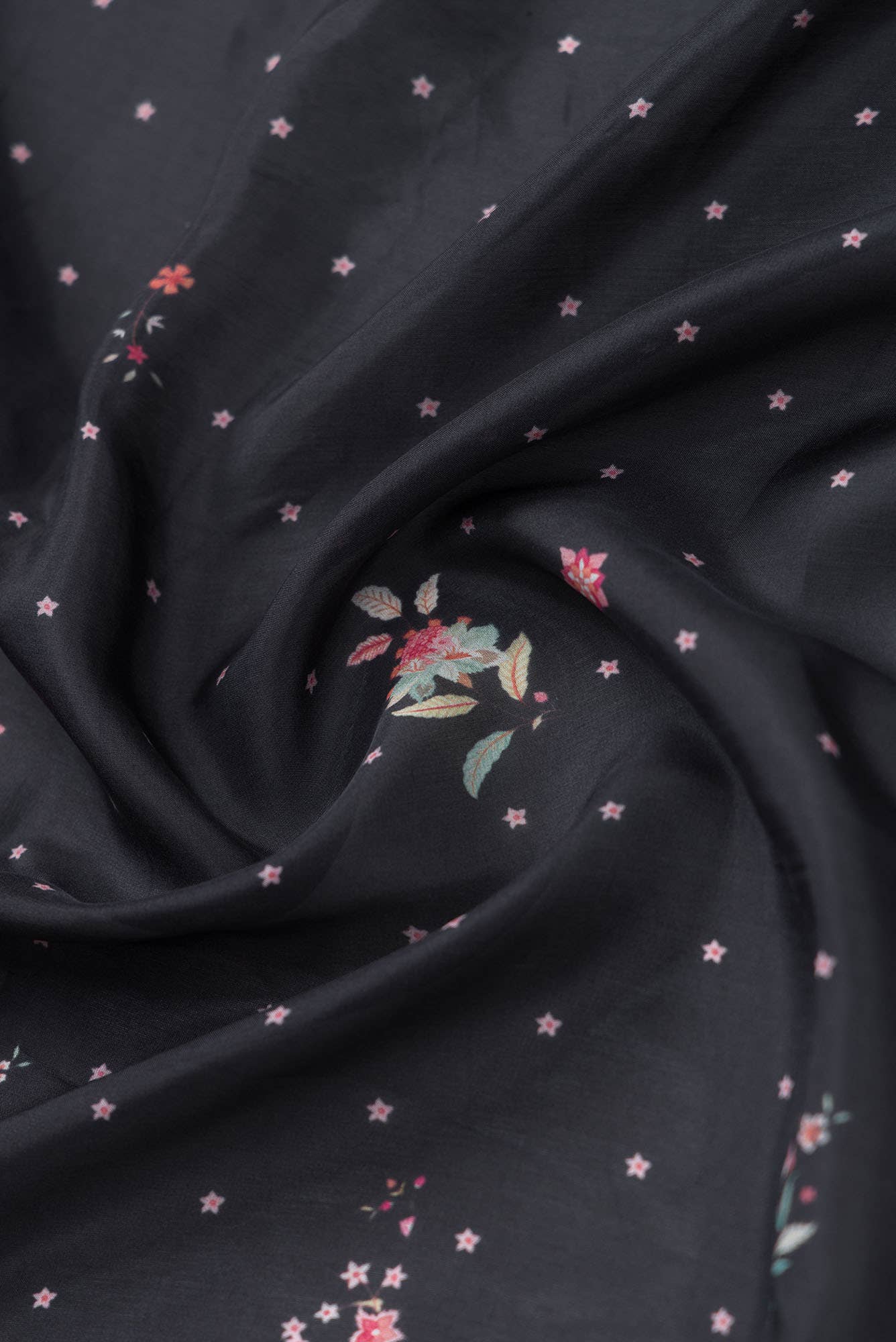 Taram  Black floral design saree from Chintz Collection, Designed by Nalli