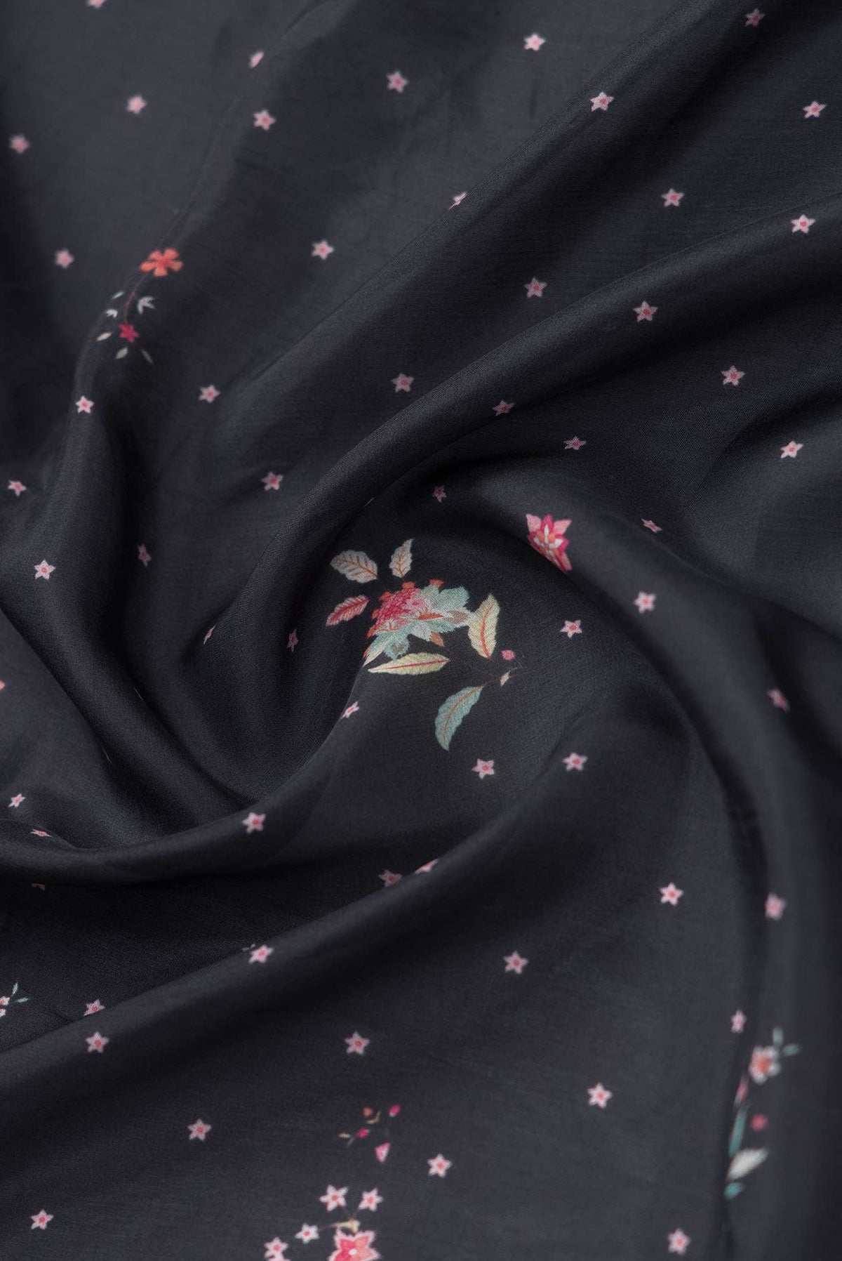 Taram  Black floral design saree from Chintz Collection, Designed by Nalli