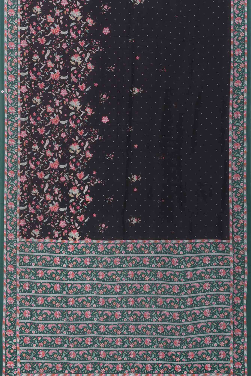 Taram  Black floral design saree from Chintz Collection, Designed by Nalli
