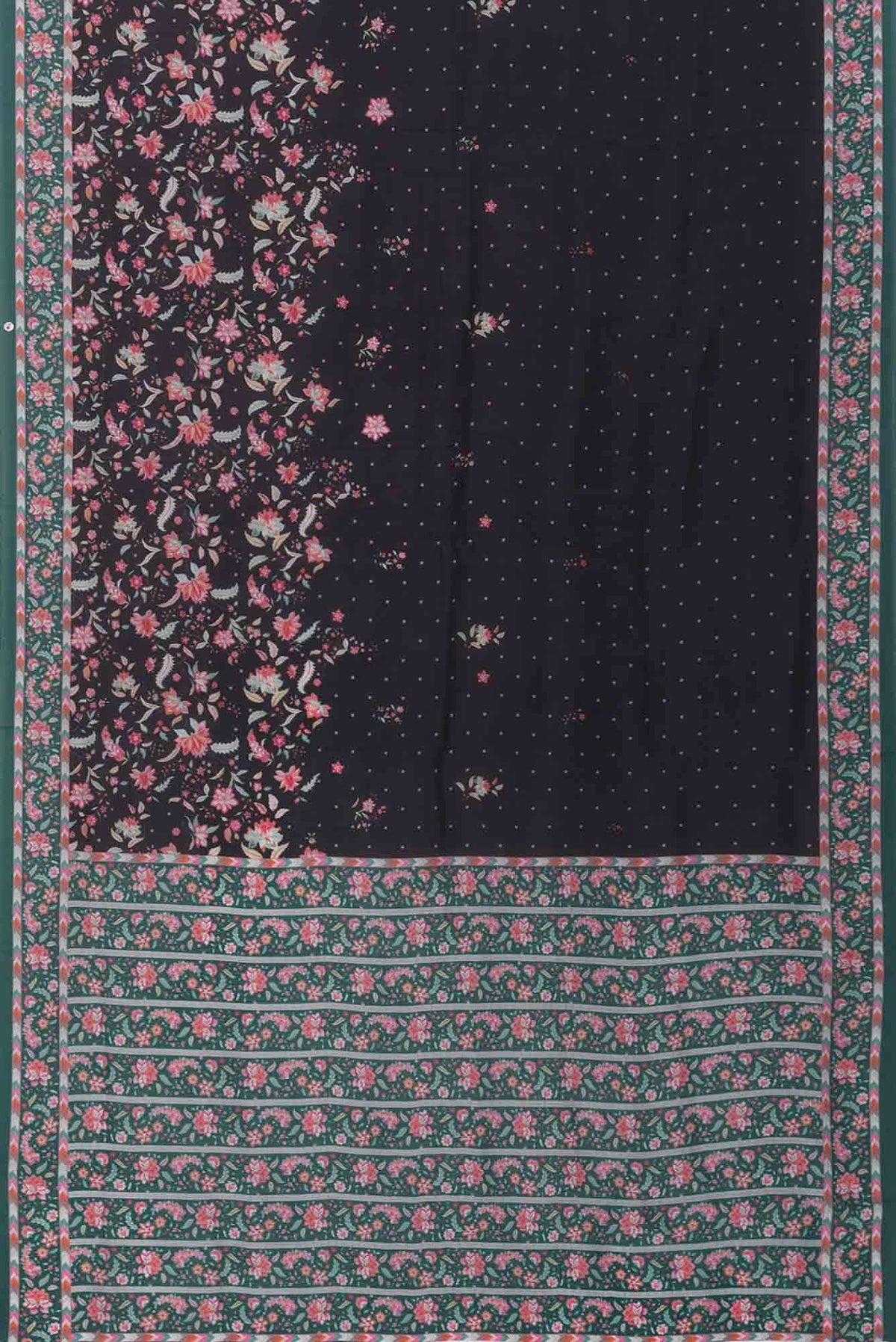 Taram  Black floral design saree from Chintz Collection, Designed by Nalli