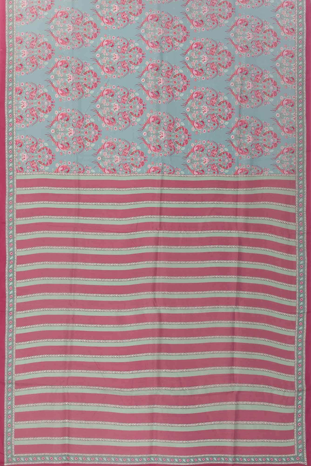 Premika Light Turquoise floral design saree from Chintz Collection, Designed by Nalli