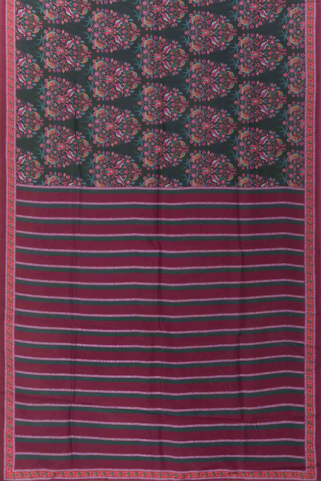 Premika Dark Green floral design saree from Chintz Collection, Designed by Nalli