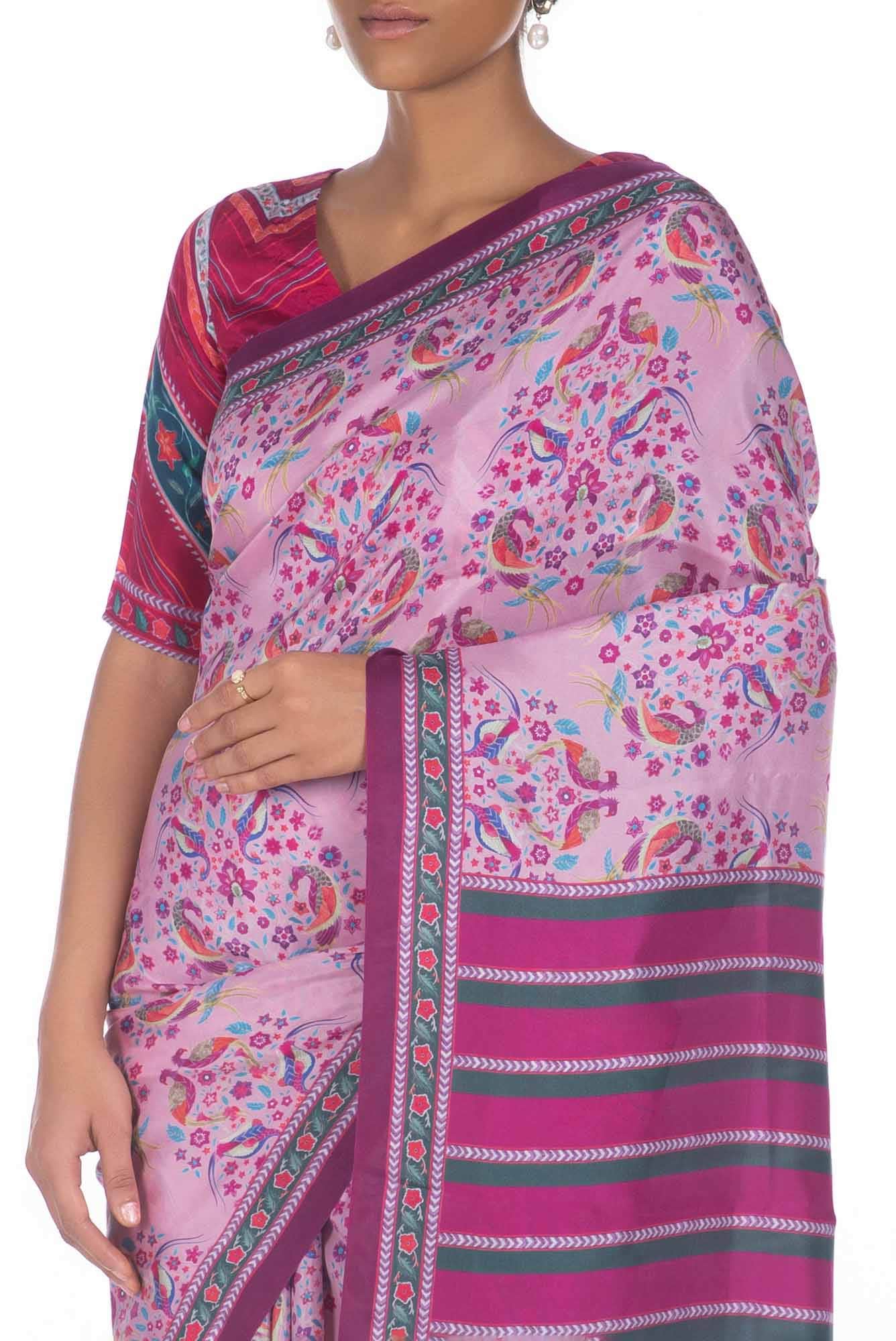Premika Pink floral design saree from Chintz Collection, Designed by Nalli