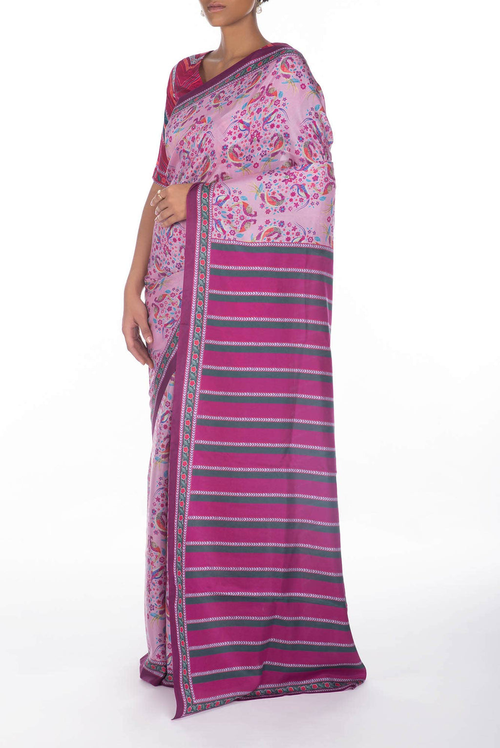 Premika Pink floral design saree from Chintz Collection, Designed by Nalli