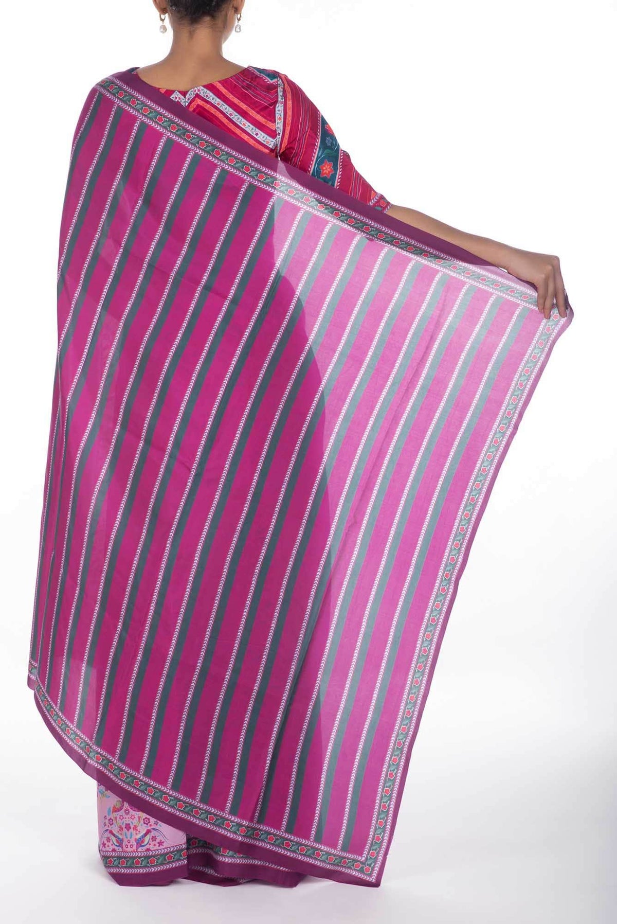 Premika Pink floral design saree from Chintz Collection, Designed by Nalli