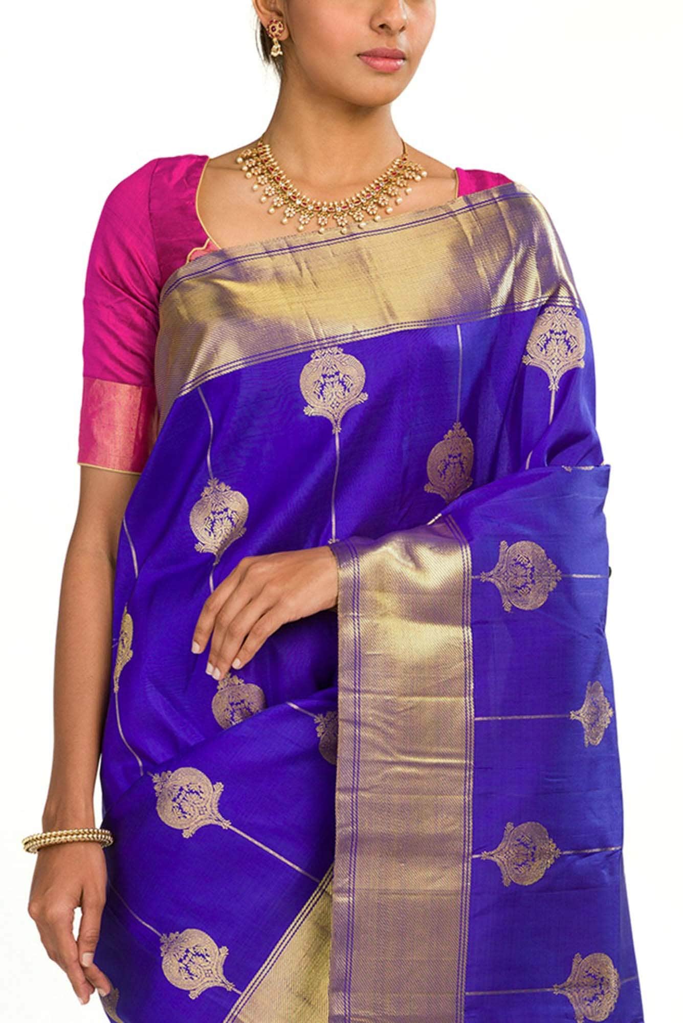 Bhagirathi-Blue Kanchipuram Silk Saree