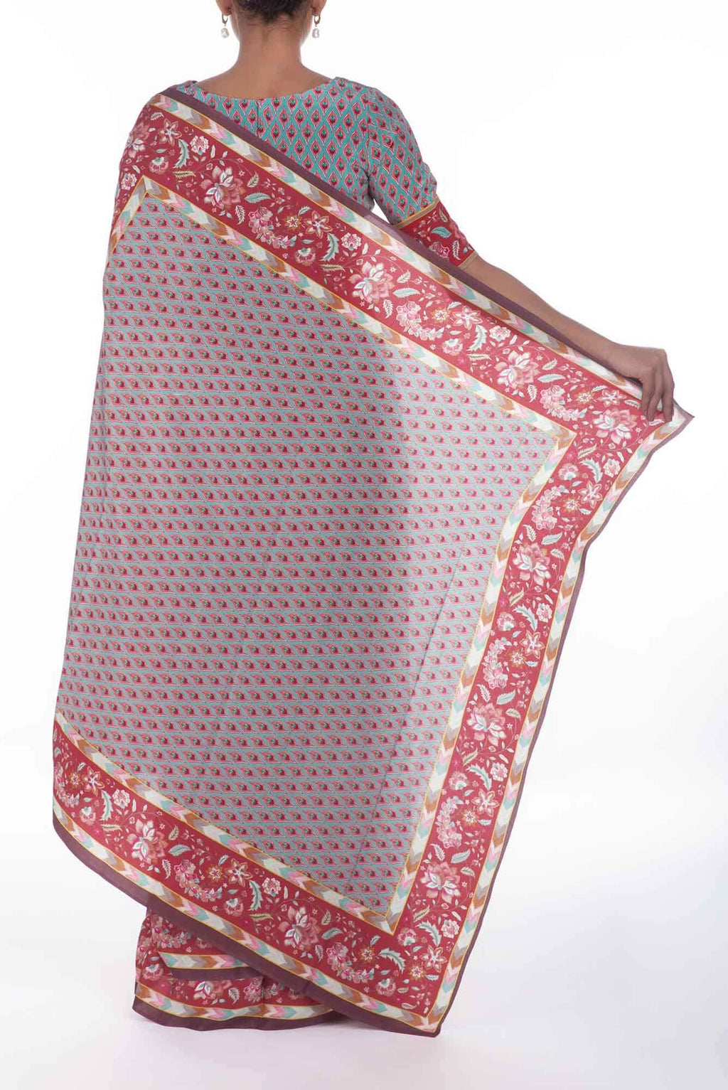 Bagicha Rose Gold floral design saree from Chintz Collection, Designed by Nalli