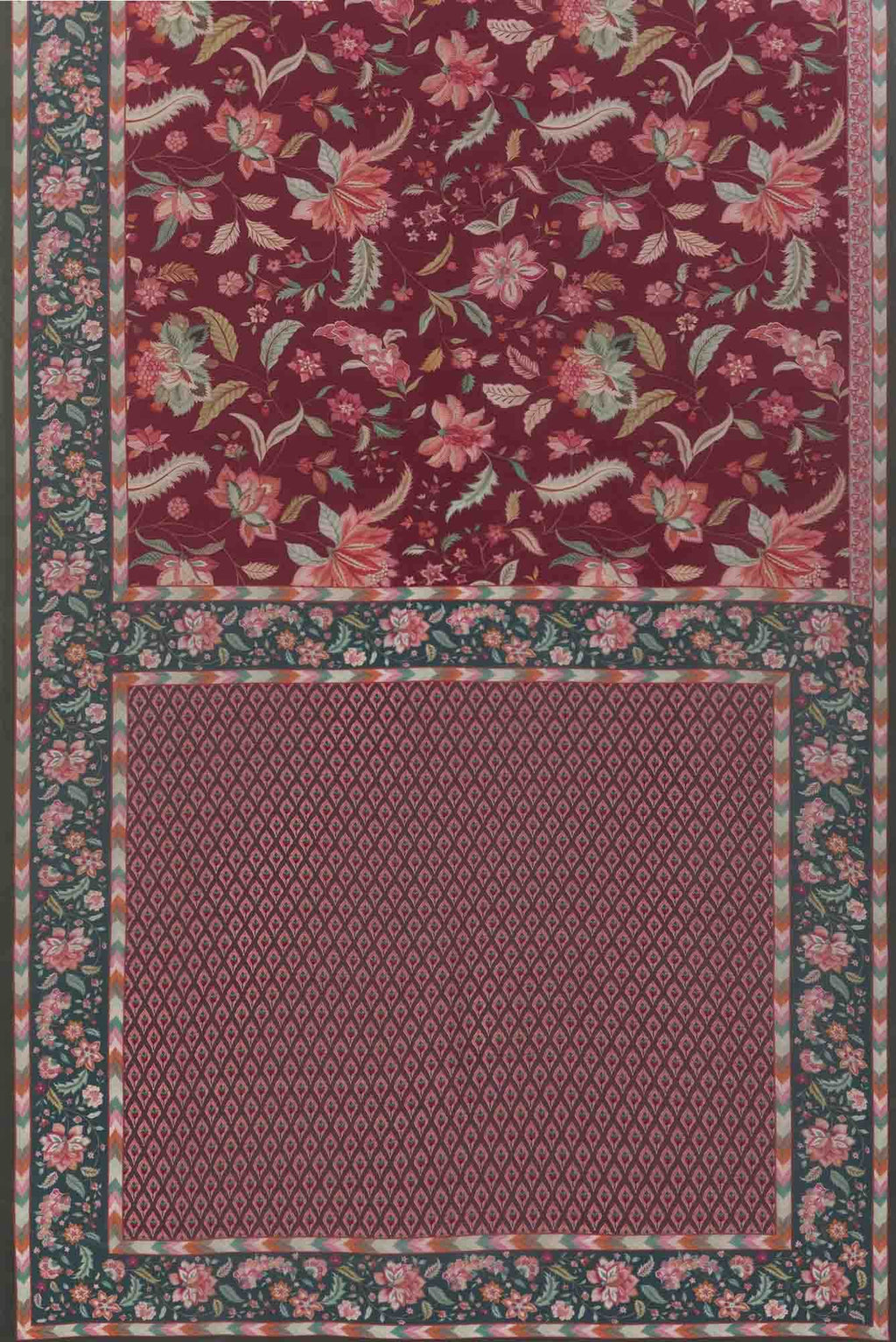 Bagicha Maroon floral design saree from Chintz Collection, Designed by Nalli