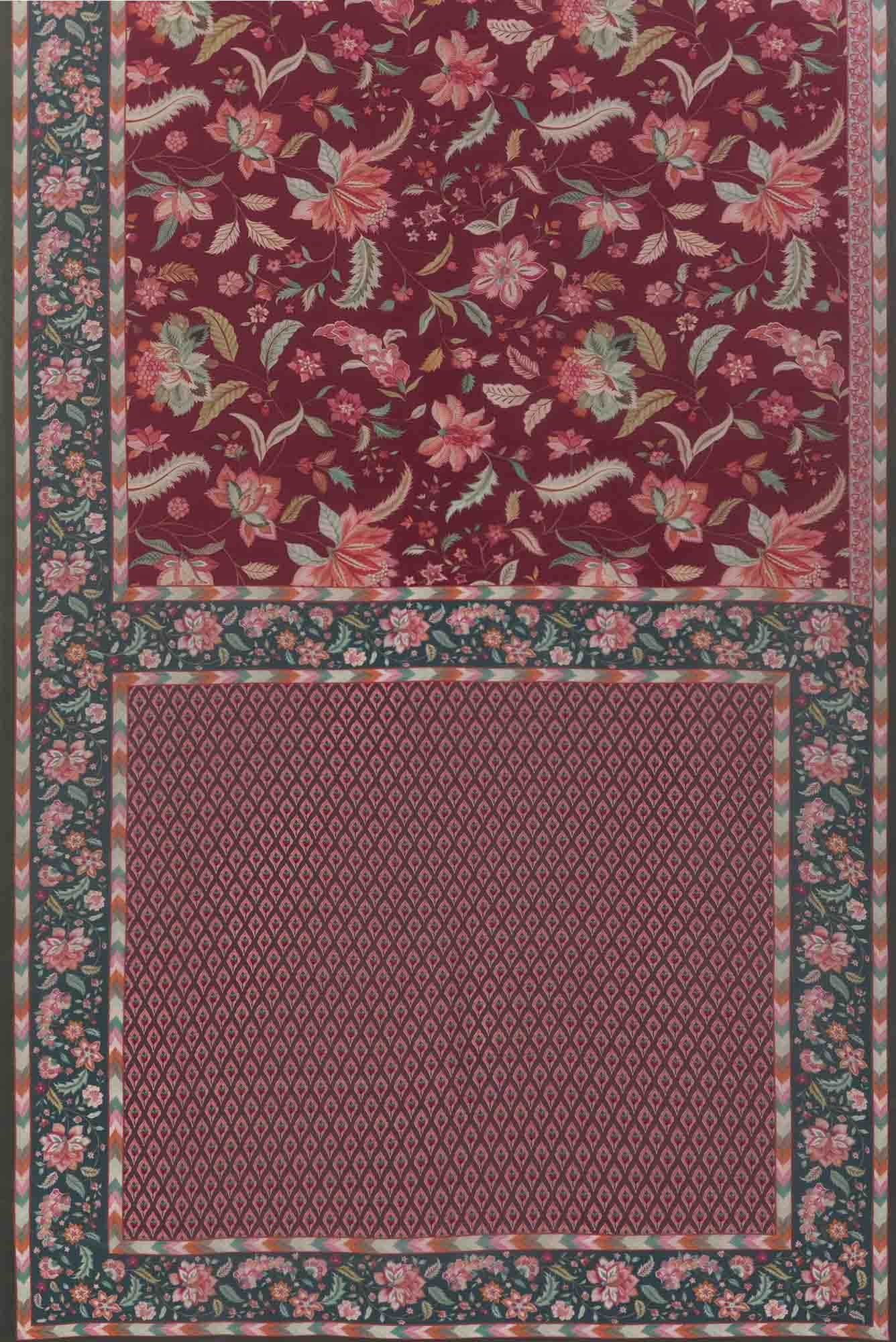 Bagicha Maroon floral design saree from Chintz Collection, Designed by Nalli